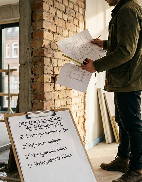 Sanierung starten? Ihre Checkliste vor der Auftragsvergabe