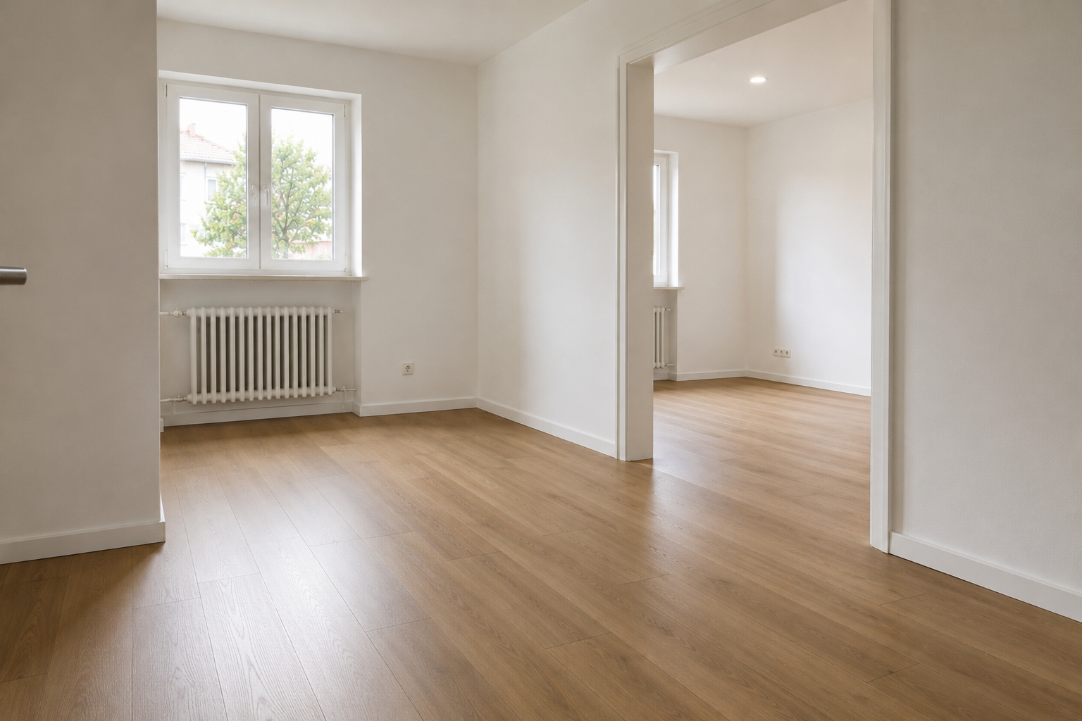 Wohnungsrenovierung mit Parkettboden, Malerarbeiten und neuen Türen